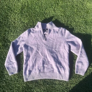 Lands’ End Lavender Wool/Cashmere 1/4 zip pullover